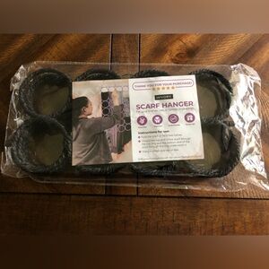 Scarf hanger. For closet or back of the door. 3.5 inch braided rings. New in pkg